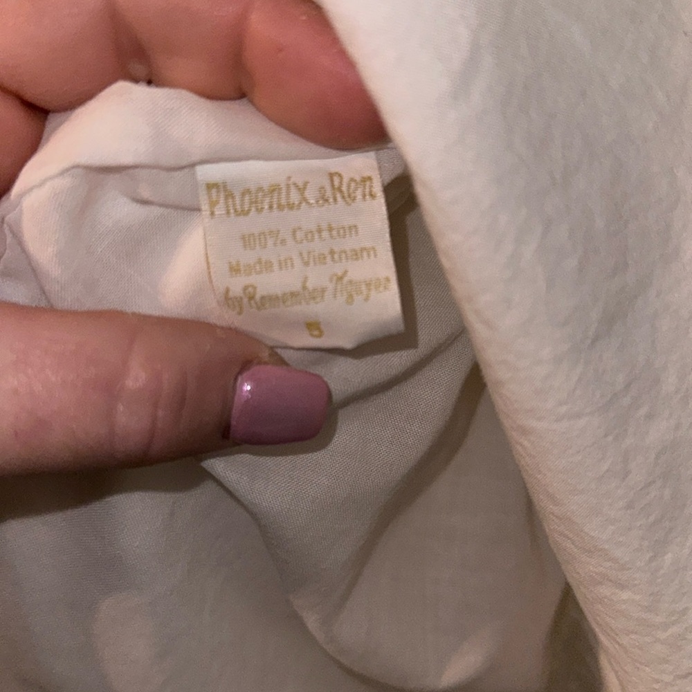 PHOENIX AND REN. HEIRLOOM White Parker Dress with Lace. WORN 1 TIME.